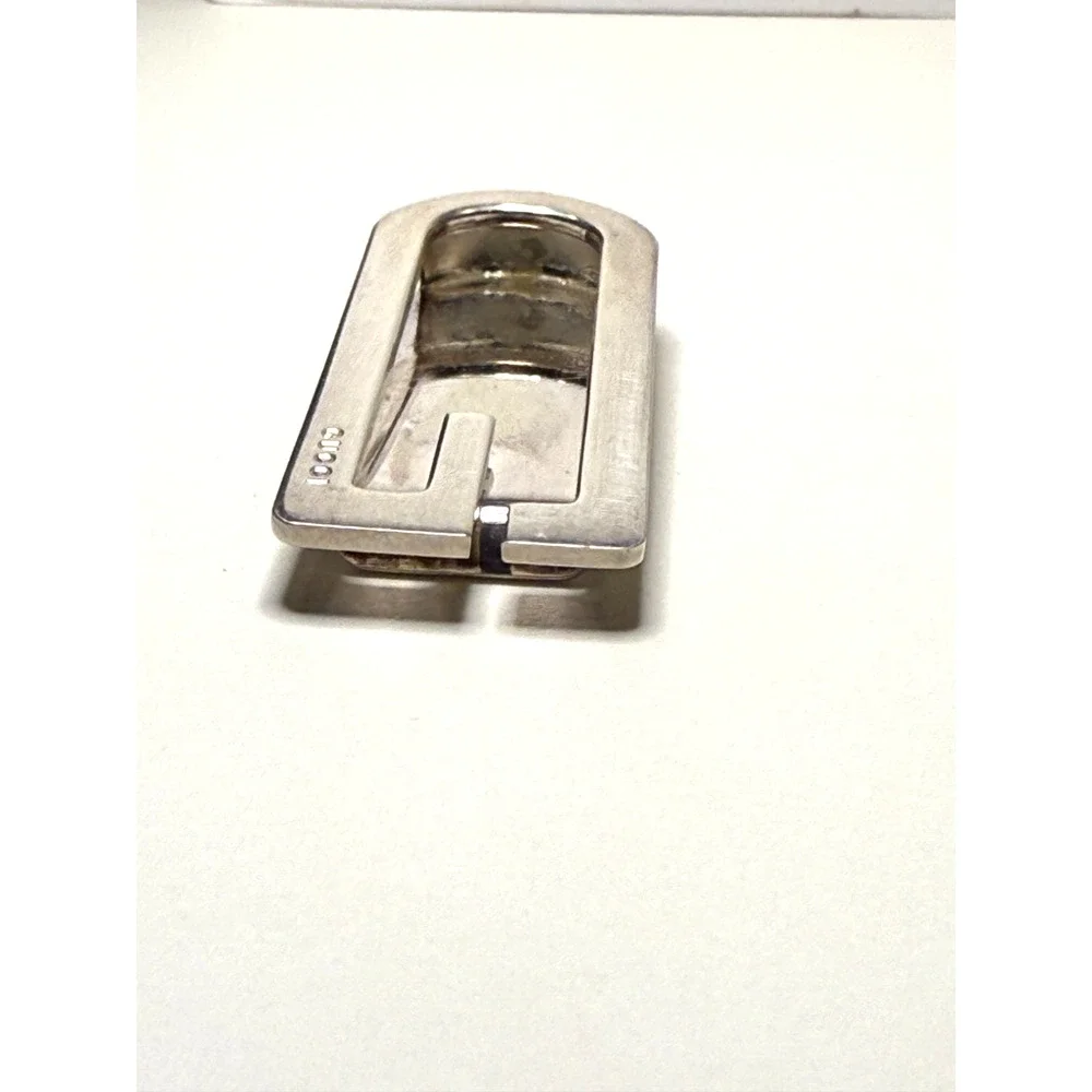 Gucci Money Bill Clip G Logo Silver Authentic Stainless Steel Excellent UC